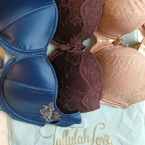 Caramel satin 36-C plunge bra , Tallulah Love Lingerie, UK London. Barely worn - Picture 11 of 11
